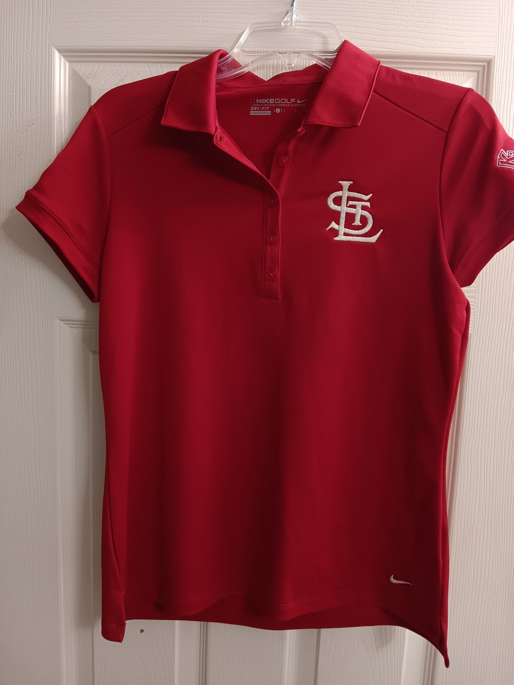 St. Louis Cardinals Nike Dri-Fit Red Polo Golf Shirt Preowned Women's Sz Large